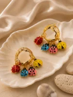 Ladybug Charm Earrings