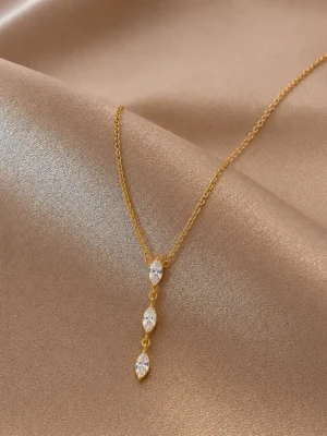 Three Drop Crystal Necklace