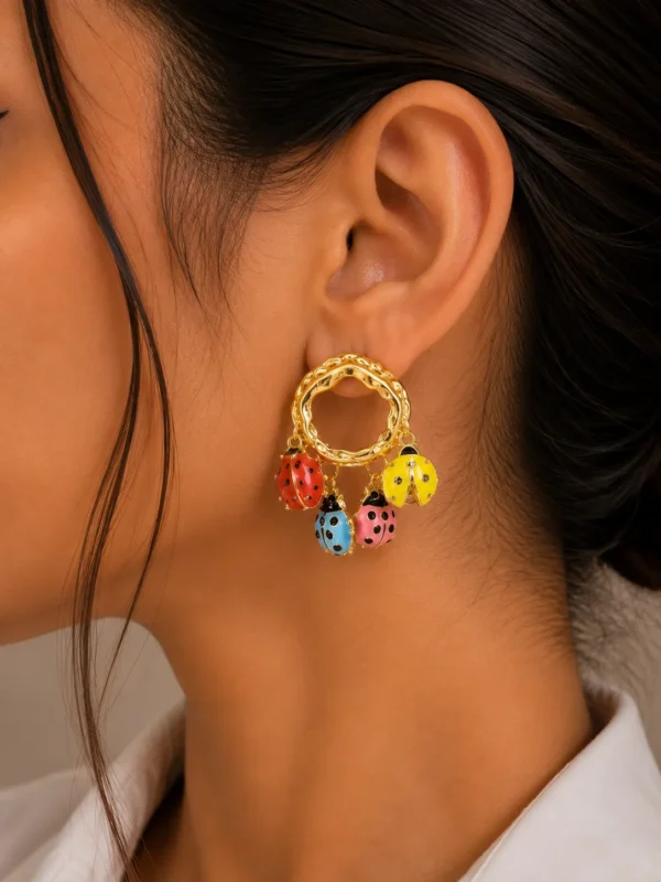 Ladybug Charm Earrings