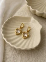 Crystal Heart Drop Earrings