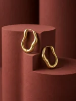 Molten Wave Hoop Earring