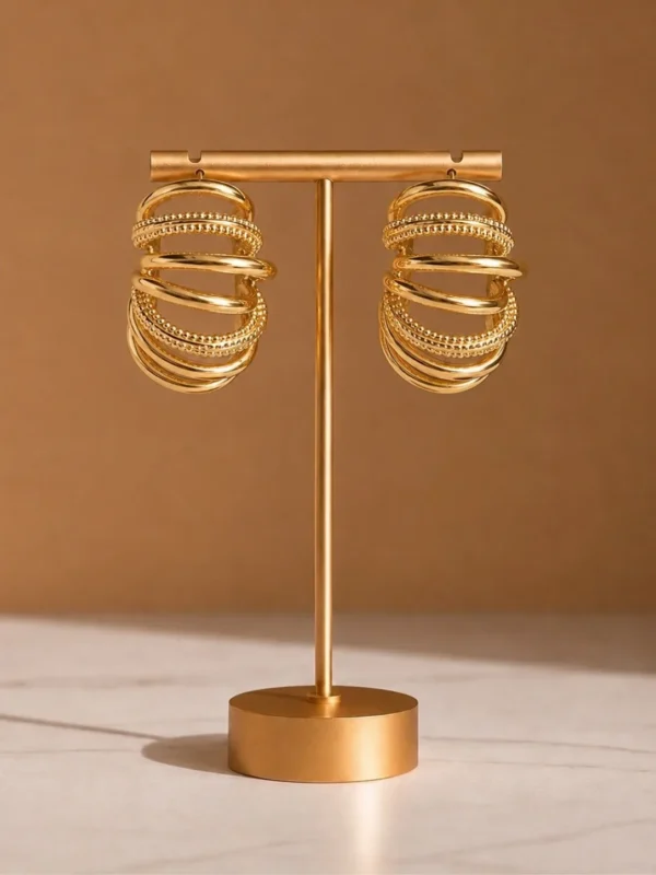 Golden Stack Statement Earrings