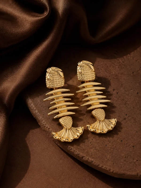 Fish Bone Statement Earrings