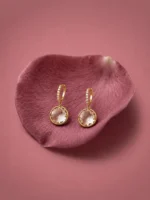 Crystal Round Drop Earrings