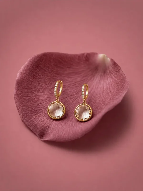 Crystal Round Drop Earrings
