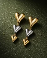 Trio Heart Drop Earring