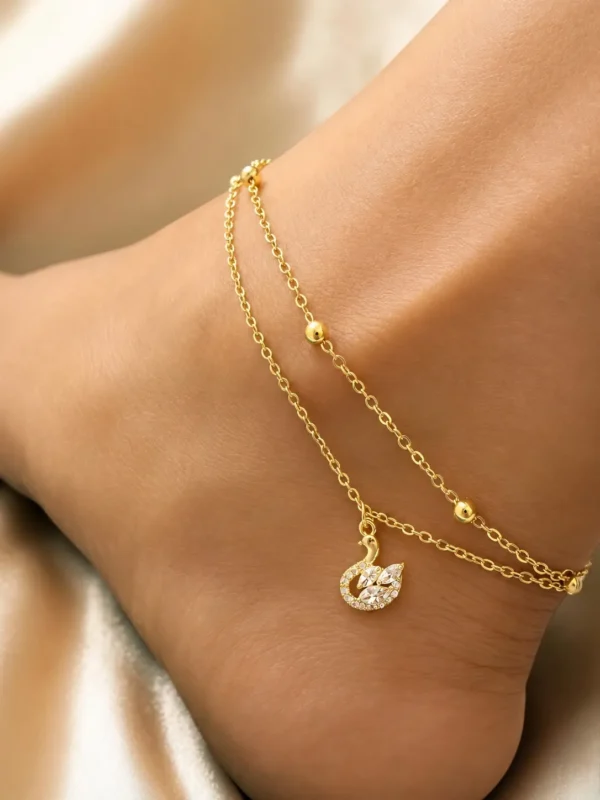 Crystal Swan Anklet