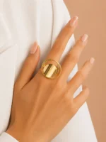 Golden Orbit Statement Ring