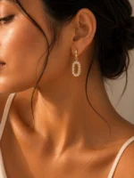 Nova Oval Drop Earrings