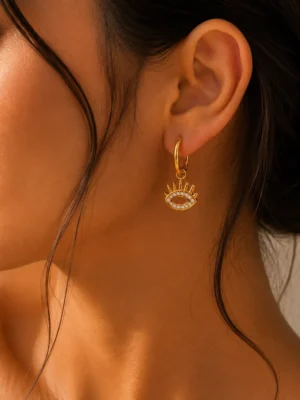 Evil Eye Halo Earrings