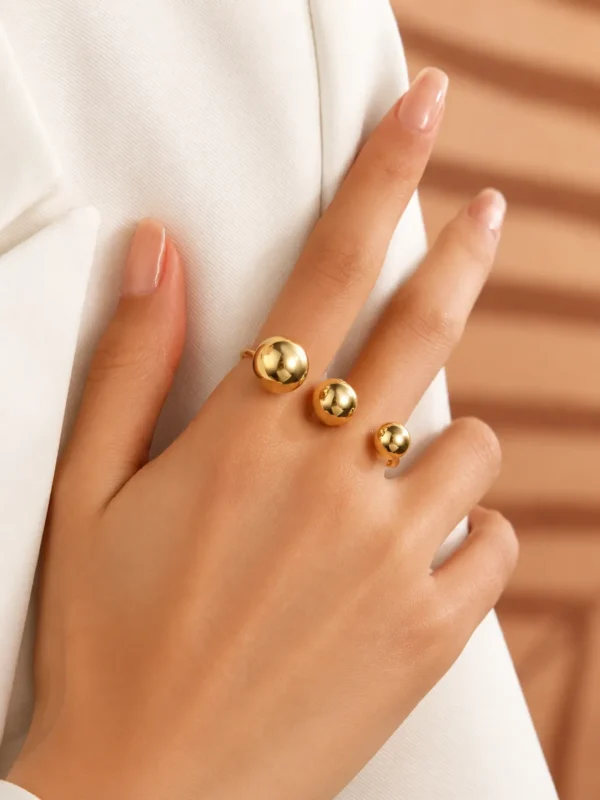 Sphere Double Finger Ring