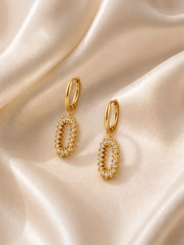 Nova Oval Drop Earrings