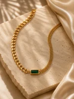 Emerald Double Chain Necklace