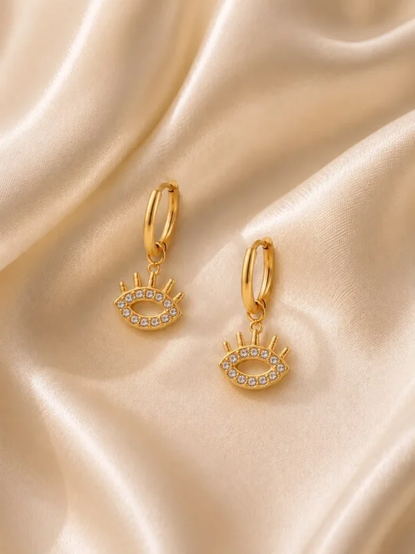 Evil Eye Halo Earrings