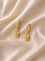Heart Lock Drop Earrings