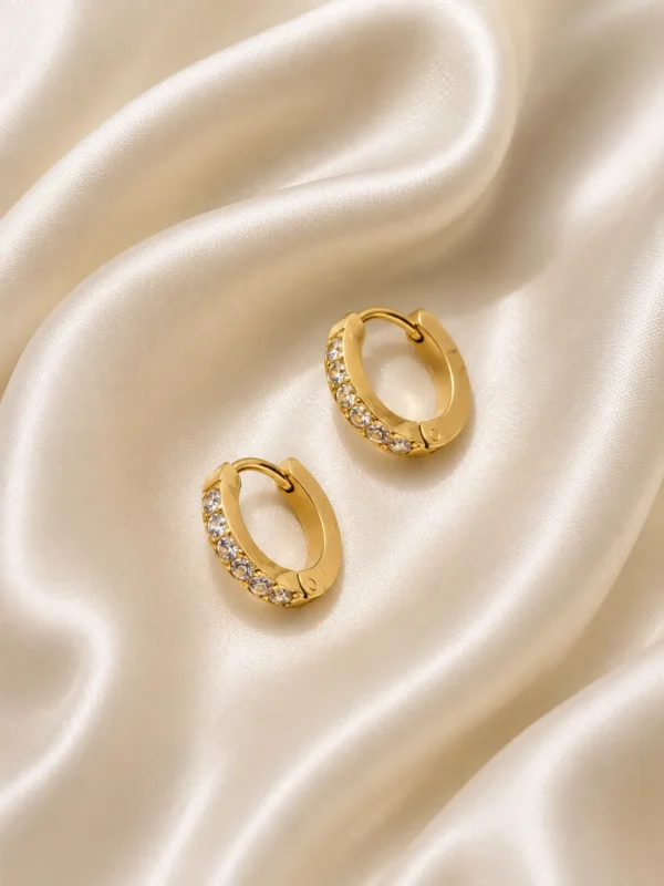 Dainty Crystal Huggie Earrings