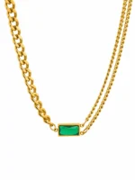 Emerald Double Chain Necklace