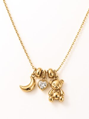 Playful Teddy Charm Necklace