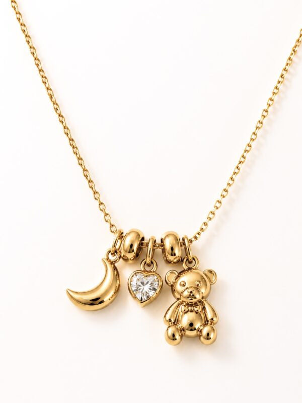 Playful Teddy Charm Necklace