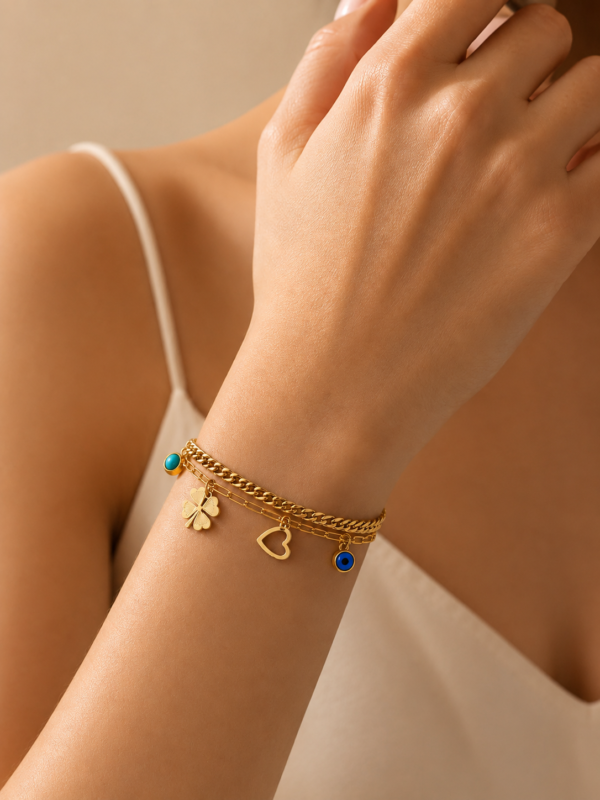 Lucky Clover Charm Bracelet