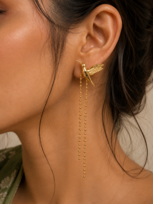 Golden Hummingbird Earrings