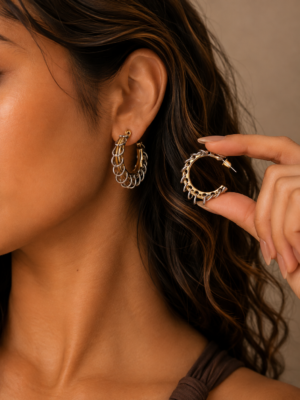 Dual Tone Orbit Earrings