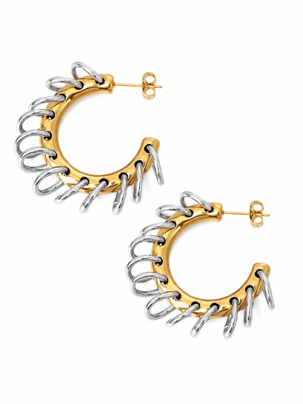 Dual Tone Orbit Earrings