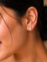 Crystal Clover Stud Earrings