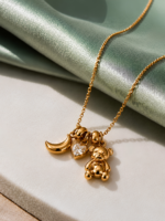 Playful Teddy Charm Necklace