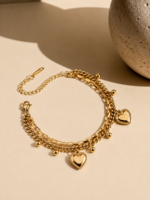 Twin Heart Layered Bracelet