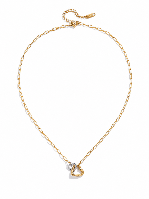 Dual Interlocking Heart Necklace