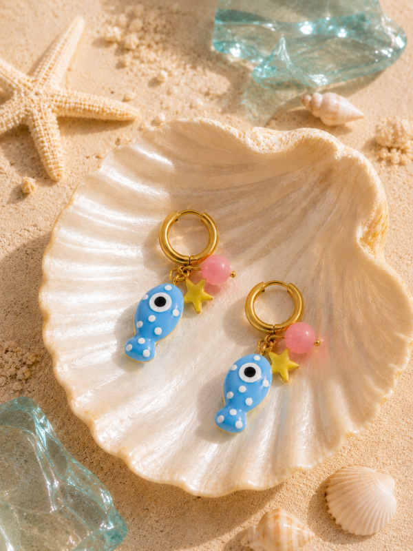 Aqua Charm Earrings
