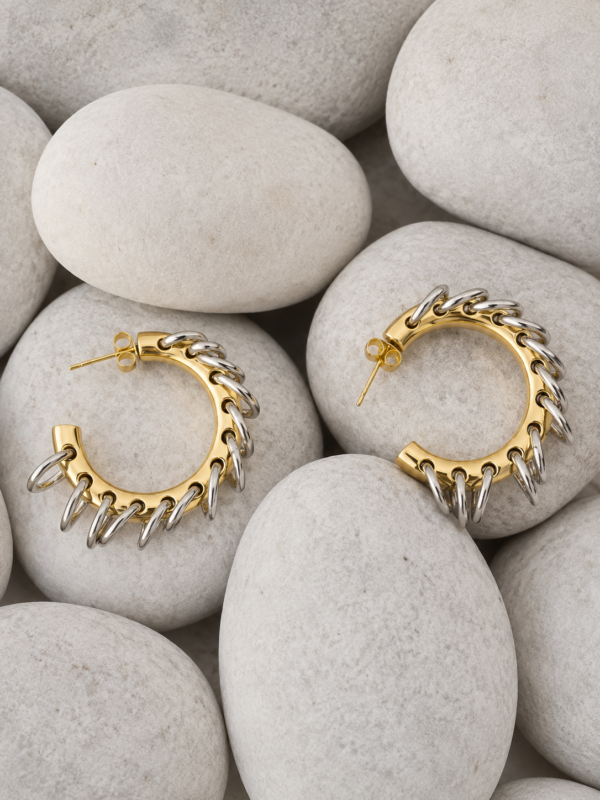 Dual Tone Orbit Earrings