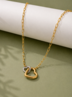 Dual Interlocking Heart Necklace