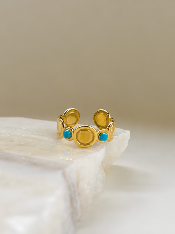 Turquoise Vintage Coin Ring