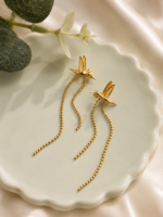 Golden Hummingbird Earrings