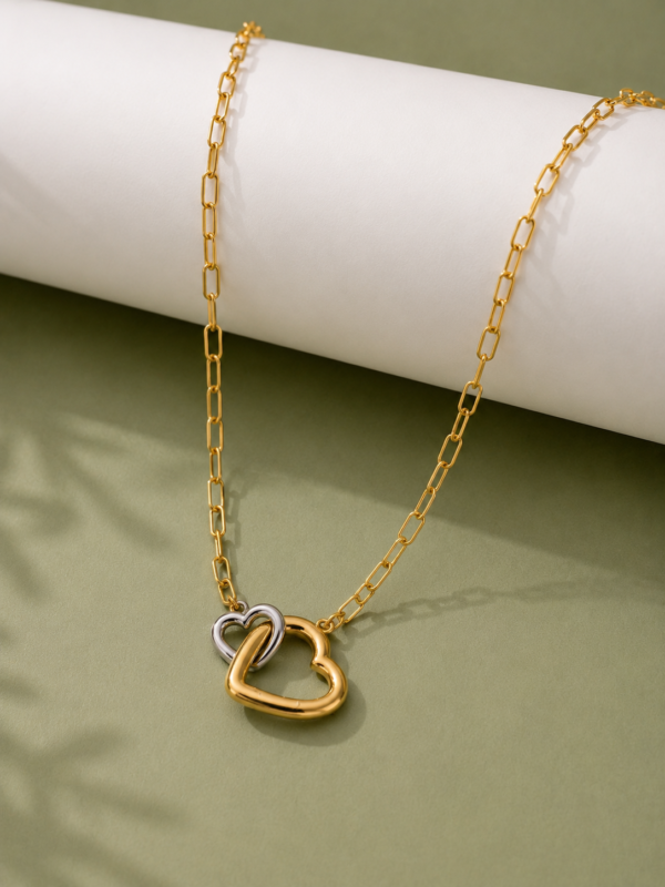 Dual Interlocking Heart Necklace