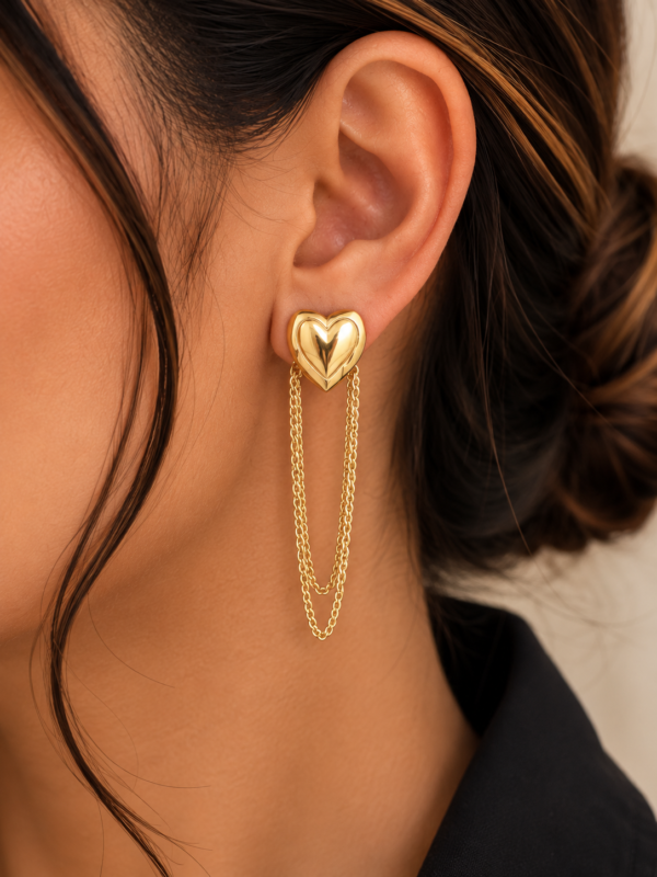 Heart Chain Earrings